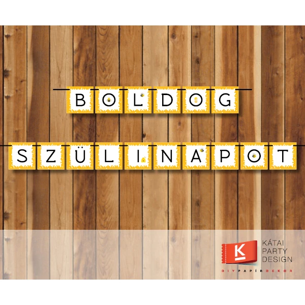 Boldog Szülinapot! girland - Méhecske